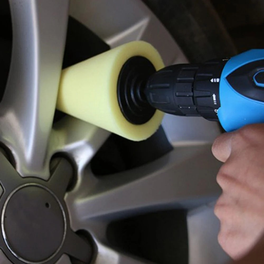Car Tire Waxing Long Handle Sponge Brush